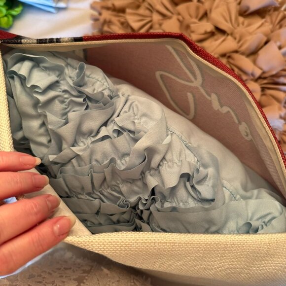 Winter - Let It Snow - Pillow Cover Decor Plaid Bow Snowflake Throw Pillow Cover - Picture 8 of 8